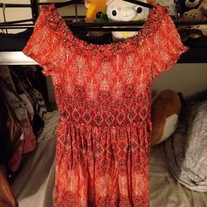 Red Off-the-shoulder Dress